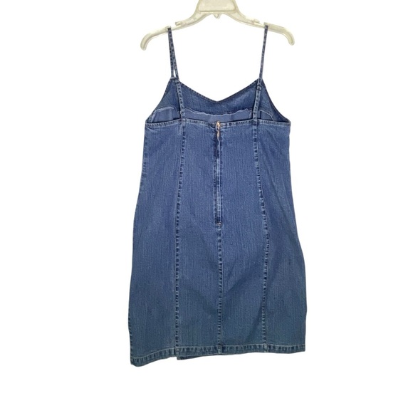 Vintage VENEZIA JEANS CLOTHING CO. Y2K Jean Spaghetti Strap denim Dress Size 14 - Picture 4 of 8